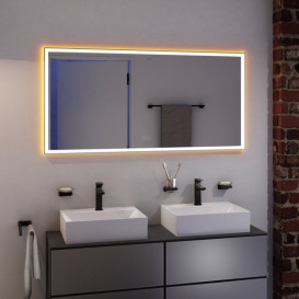 Зеркало Hansgrohe Xarita E 140,6х70,6 см с LED-подсветкой и датчиком прикосновения белый матовый 54984700