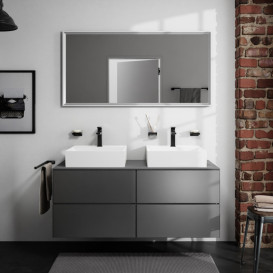 Зеркало Hansgrohe Xarita E 140,6х70,6 см с LED-подсветкой и датчиком прикосновения белый матовый 54984700