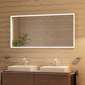 Зеркало Hansgrohe Xarita E 140,6х70,6 см с LED-подсветкой и ИК-датчиком белый матовый 54993700