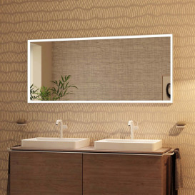 Зеркало Hansgrohe Xarita E 160,6х70,6 см с LED-подсветкой и ИК-датчиком белый матовый 54992700