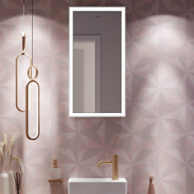 Зеркало Hansgrohe Xarita E 36,6х70,6 см с LED-подсветкой и ИК-датчиком белый матовый 54999700