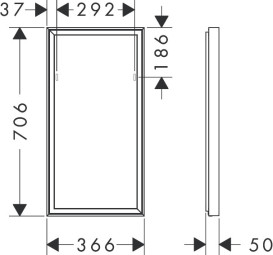 Зеркало Hansgrohe Xarita E 36,6х70,6 см с LED-подсветкой и ИК-датчиком белый матовый 54999700
