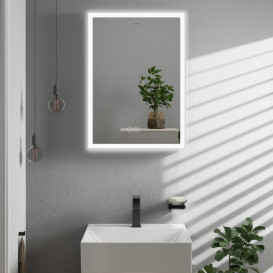 Дзеркало Hansgrohe Xarita E 50,6х70,6 см з LED-підсвічуванням та датчиком дотику білий матовий 54989700