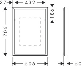 Зеркало Hansgrohe Xarita E 50,6х70,6 см с LED-подсветкой и ИК-датчиком белый матовый 54998700