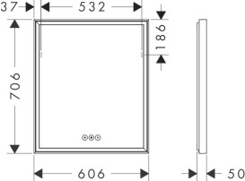 Дзеркало Hansgrohe Xarita E 60,6х70,6 см з LED-підсвічуванням та датчиком дотику білий матовий 54988700