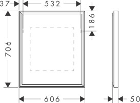 Зеркало Hansgrohe Xarita E 60,6х70,6 см с LED-подсветкой и ИК-датчиком белый матовый 54997700