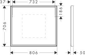 Зеркало Hansgrohe Xarita E 80,6х70,6 см с LED-подсветкой и ИК-датчиком белый матовый 54996700