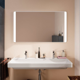 Зеркало Hansgrohe Xarita Lite Q 120х70 см с боковой LED-подсветкой и ИК-датчиком белый матовый 54978700