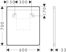Зеркало Hansgrohe Xarita Lite Q 60х70 см с горизонтальной LED-подсветкой и ИК-датчиком белый матовый 54970700