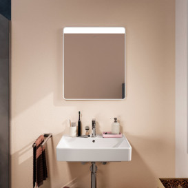 Зеркало Hansgrohe Xarita Lite Q 60х70 см с горизонтальной LED-подсветкой и ИК-датчиком белый матовый 54970700