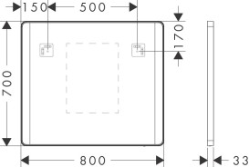 Зеркало Hansgrohe Xarita Lite Q 80х70 см с боковой LED-подсветкой и ИК-датчиком белый матовый 54976700