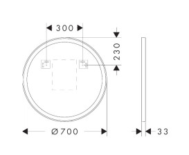 Зеркало Hansgrohe Xarita Lite S ⌀70 см с круговой LED-подсветкой и ИК-датчиком белый матовый 54979700