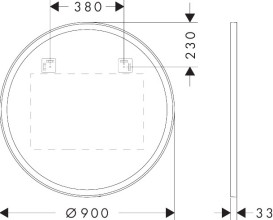 Зеркало Hansgrohe Xarita Lite S ⌀90 см с круговой LED-подсветкой и ИК-датчиком черный матовый 54980670