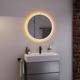 Зеркало Hansgrohe Xarita S ⌀70 см с LED-подсветкой и датчиком прикосновения белый матовый 54982700