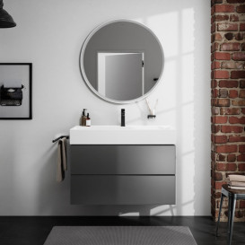 Зеркало Hansgrohe Xarita S ⌀90 см с  LED-подсветкой и датчиком прикосновения белый матовый 54981700