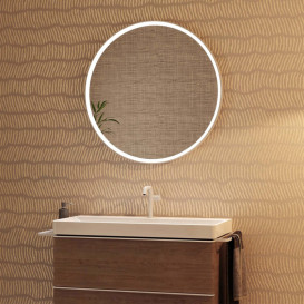 Зеркало Hansgrohe Xarita S ⌀90 см с LED-подсветкой и ИК-датчиком белый матовый 54990700