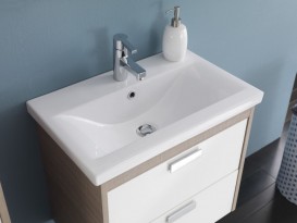 Зеркало и тумба с раковиной Kolpa-san Sara 62 ДСП темный текстурный 507840