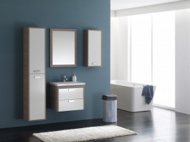 Зеркало и тумба с раковиной Kolpa-san Sara 62 ДСП темный текстурный 507840