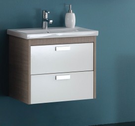 Зеркало и тумба с раковиной Kolpa-san Sara 62 ДСП темный текстурный 507840