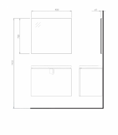 Дзеркало Kolo Twins 80 cм 88476000