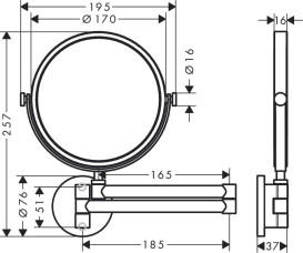 Косметичне дзеркало Hansgrohe Axor Universal Circular настінне матовий чорний хром 42849340