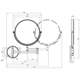 Зеркало косметическое Kroner KRP Graz-C1118 с 2-кратным увеличением хром CV035558