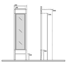 Зеркало напольное в деревянной раме Kerasan Bentley 55х200 см тёмный ясень 918247
