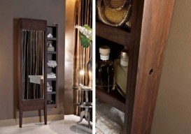 Зеркало напольное в деревянной раме Kerasan Bentley с выдвижной секцией тёмный ясень 918347