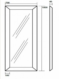 Дзеркало підлогове в рамі Kerasan Retro 70х180 см золото 736603