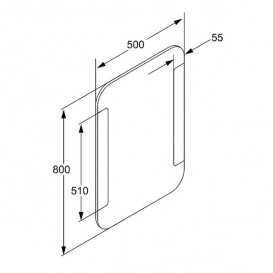 Дзеркало настінне з підсвічуванням KLUDI PLUS прямокутне 49SP243