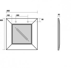 Зеркало настенное в деревянной раме Kerasan Bentley 80х80 см тёмный ясень 917947