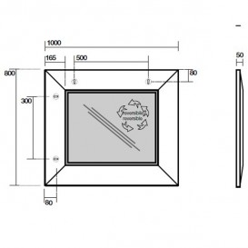 Зеркало настенное в деревянной раме Kerasan Bentley 80х100 (100х80) см тёмный ясень 918047
