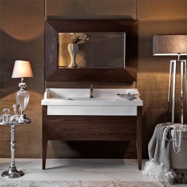 Зеркало настенное в деревянной раме Kerasan Bentley 80х120 (120х80) см тёмный ясень 918147