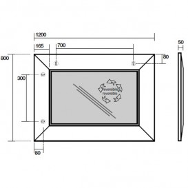 Зеркало настенное в деревянной раме Kerasan Bentley 80х120 (120х80) см тёмный ясень 918147