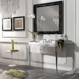 Дзеркало настінне в рамі Kerasan Retro 100х100 см чорний глянсовий 736401