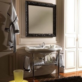 Дзеркало настінне в рамі Kerasan Retro 100х100 см чорний глянсовий 736401