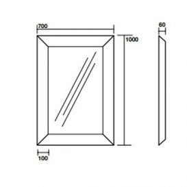 Дзеркало настінне в рамі Kerasan Retro 70х100 см золото 736503