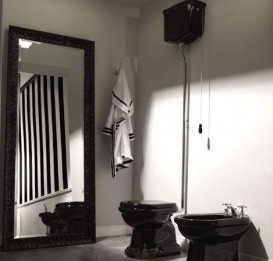 Дзеркало підлогове в рамі Kerasan Retro 70х180 см чорний глянсовий 736601