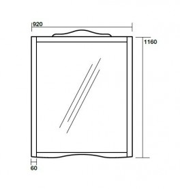 Зеркало настенное в раме Kerasan Retro 92х116 см белый матовый 734530