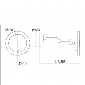 Зеркало настольное Lineabeta Mevedo с 3 х-кратным увеличением и подсветкой сенсорное хром 5583.29