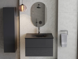 Зеркало в ванную комнату Besco Akya 50х75 см графит матовый LA-50-GM