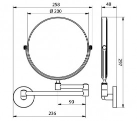 Зеркало в ванную комнату Haceka Pro2000 Chrome Ø20 см поворотное хром 1190819