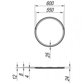 Зеркало в ванную комнату Kolpa San Boul 600 мм белый 591660