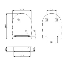 Зеркало в ванную комнату Kroner KRM Belantis-ACS702 43,5х59 см с полкой CV022927
