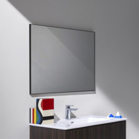 Дзеркало у ванній кімнаті Laufen Frame 25 80х70 см з алюмінієвою рамою чорний матовий H4474049004501