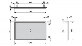 Дзеркало у ванній кімнаті Laufen Frame 25 120х70 см з алюмінієвою рамою H4474079001441