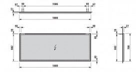 Зеркало в ванную комнату Laufen Frame 25 180х70 см с алюминиевой рамой черный матовый H4474109004501