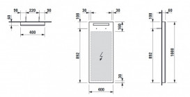 Зеркало в ванную комнату Laufen IL Bagno Alessi One 40х100 см с LED-подстветкой H4484110972001