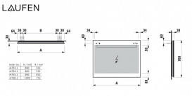 Зеркало в ванную комнату Laufen Leelo 100 см с LED-подсветкой включение от общего выключателя H4476619501441