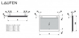 Зеркало в ванную комнату Laufen Leelo 100 см с LED-подсветкой 1 сенсорным выключателем и функцией памяти H4476629501441